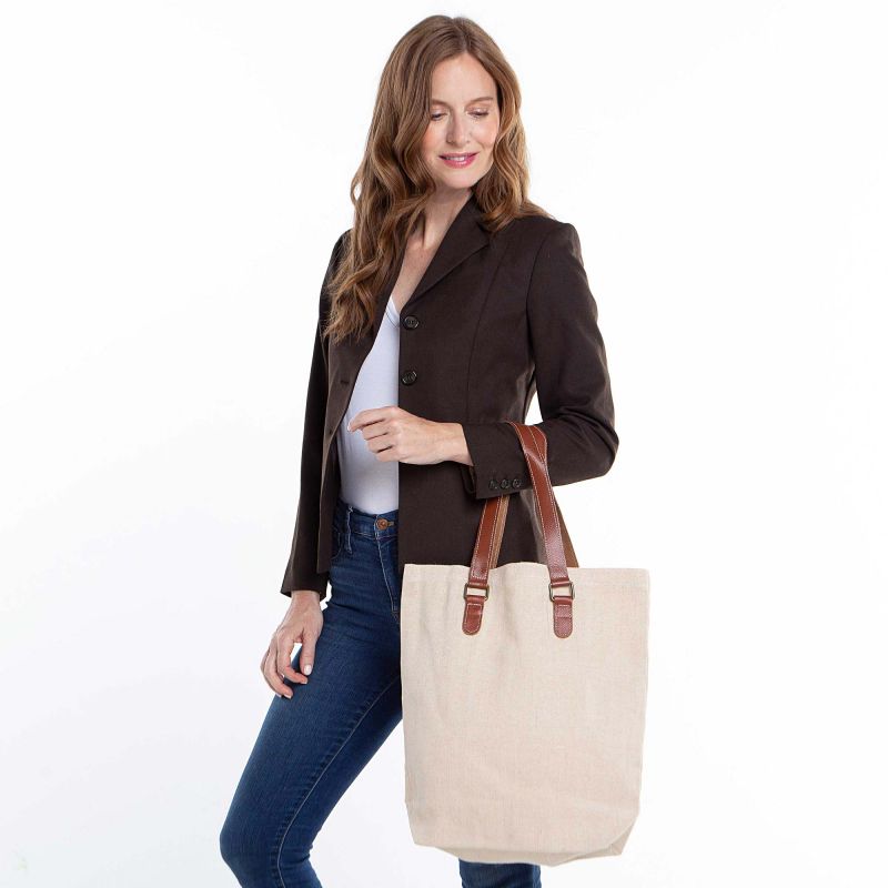 Jute and Leather Tote