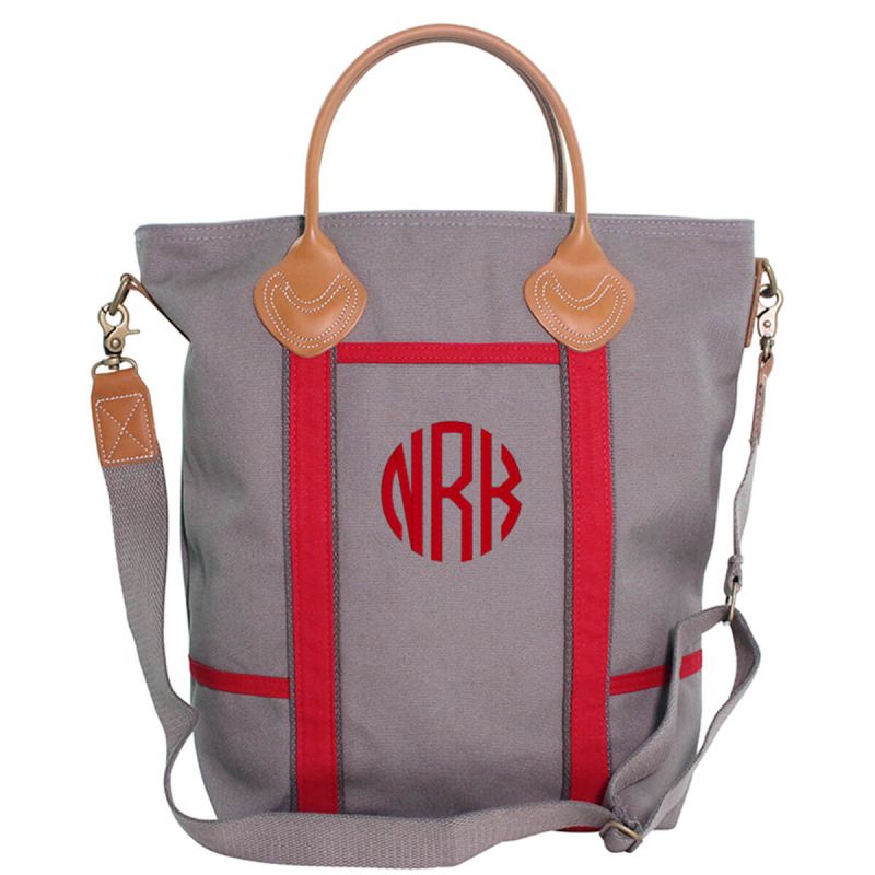 Flight Travel Bag Solid Gray & Red