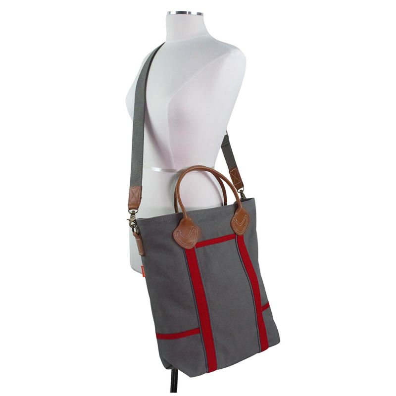 Flight Travel Bag Solid Gray & Red