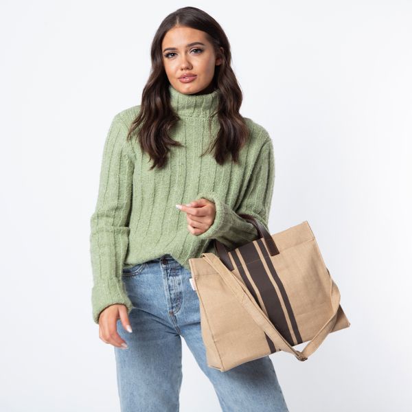 Jute & Leather Satchel