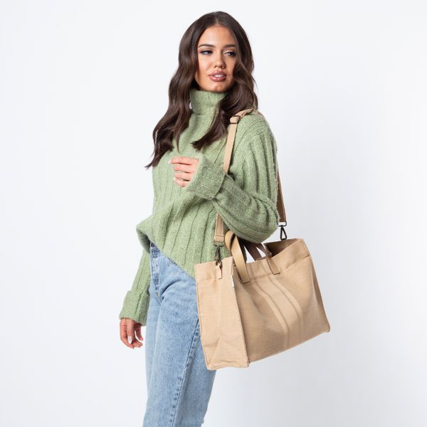 Jute & Leather Satchel